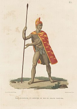Iles Sandwich, un officier du roi en grand costume, dessine par S. Leroy d'apres Js. Arago; grave par Lerouge et Forget
