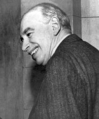 The image is a photograph of John Maynard Keynes.